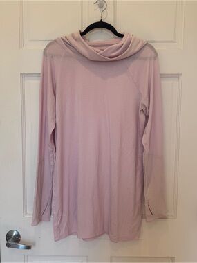 Athleta Essence Hooded Tunic XL Simply Lilac Pink Cowl Neck Yoga Athleisure
